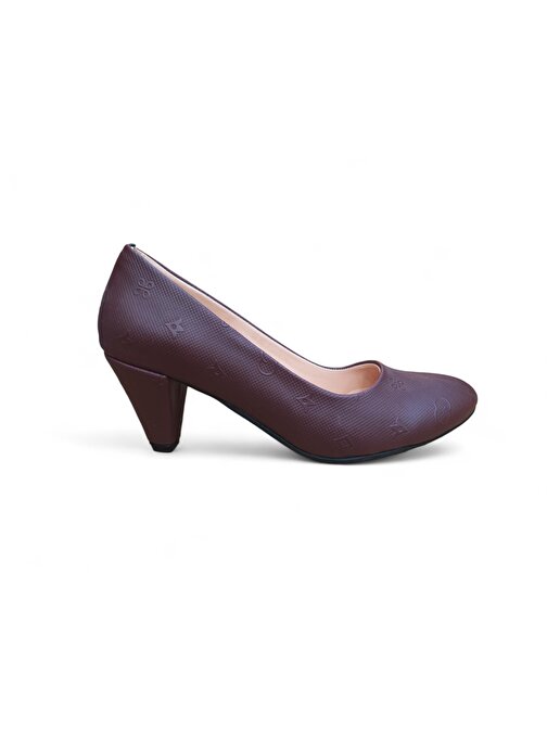 Kadın Klasik Topuklu Ayakkabı Bordo 7cm