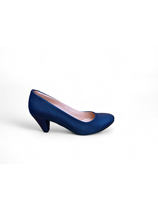 Kadın Klasik Topuklu Ayakkabı Lacivert 7cm
