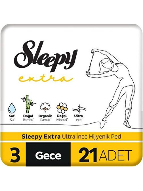 Sleepy Extra Ultra Ince Hijyenik Ped Gece 21 Adet Ped