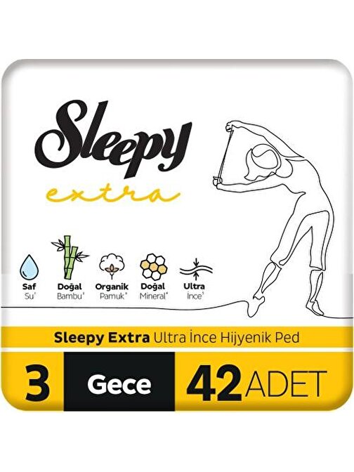 Sleepy Extra Ultra Ince Hijyenik Ped Gece 42 Adet Ped