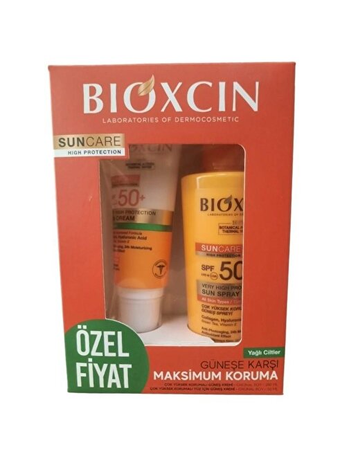 Bioxcin Sun Care Yağlı Ciltler İçin Güneş Kremi SPF50+ 50 ML- Bioxcin Sun Care Sprey SPF50+ 200 ML