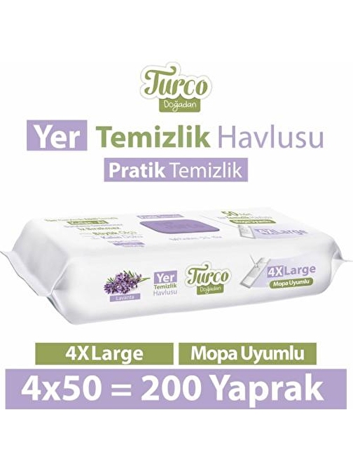 Baby Turco Turco Doğadan Yer Temizlik Havlusu Lavanta 4X50(200 Yaprak)