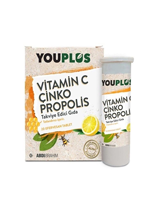 Youplus Vitamin C Çinko Propolis 20 Efervesan Tablet