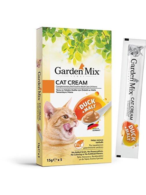 Garden Mıx Kedi Kreması Ördek+malt 15gr x 5 Adet