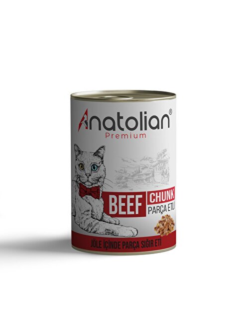 Anatolian Premium Adult Beef Biftekli Parça etli Yetişkin kedi konservesi 400 gr
