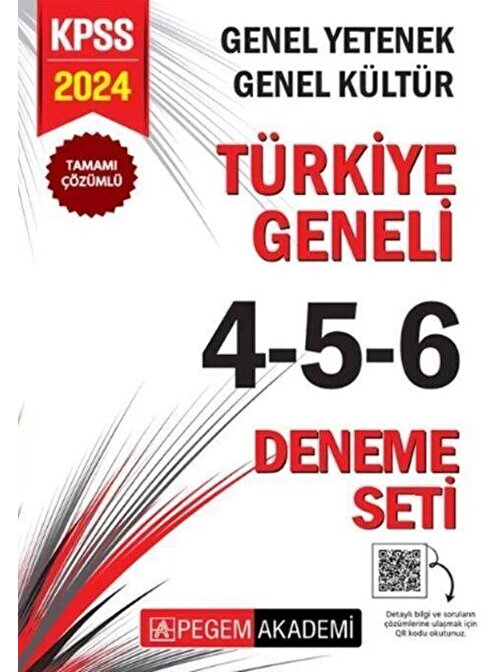 2024 KPSS Genel Yetenek Genel Kültür Türkiye Geneli 4-5-6 Deneme Seti Pegem Yayınları