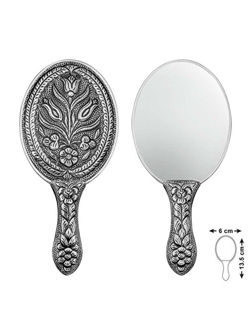 Himarry Gümüş Lale Motifli El Aynası
