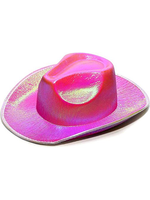Himarry Neon Hologramlı Kovboy Model Parti Şapkası Pembe Yetişkin 39X36X14 cm