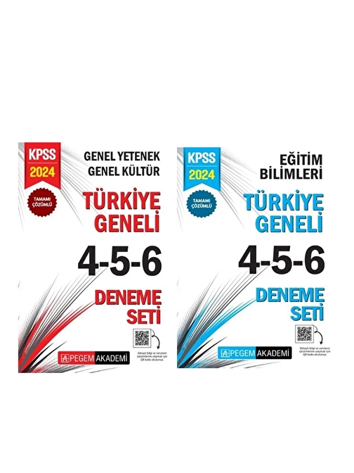 Pegem 2024 KPSS Lisans ve Eğitim Bilimleri Türkiye Geneli 4-5-6 Deneme Seti 2 Kitap