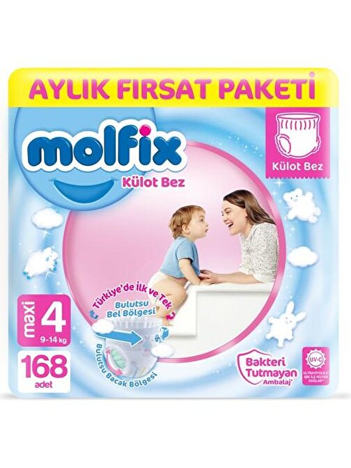 Molfix Külot Bez 4 Beden Maxi Aylık Fırsat Paketi 168 Adet