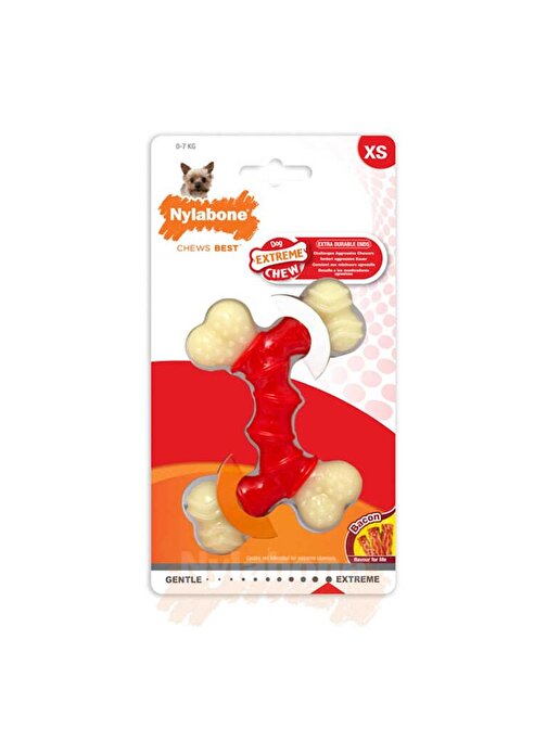 Nylabone Domuz Pastırması Aromalı Köpek Çiğneme Kemiği XS