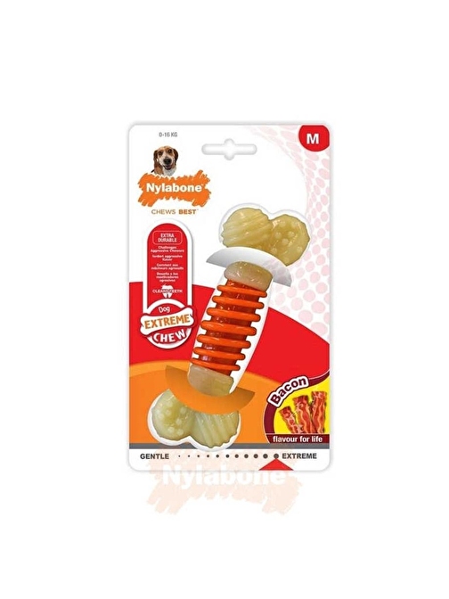 Nylabone Domuz Pastırması Aromalı Köpek Çiğneme Kemiği M