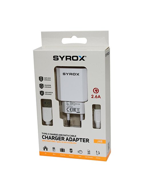 CHARGER ADAPTER TYPE-C USB SET 2.6A EV ŞARJ ALETİ (3877)