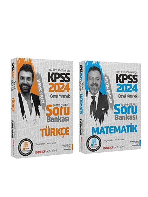 İndeks 2024 KPSS Türkçe ve Matematik Soru Bankası Seti 2 Kitap