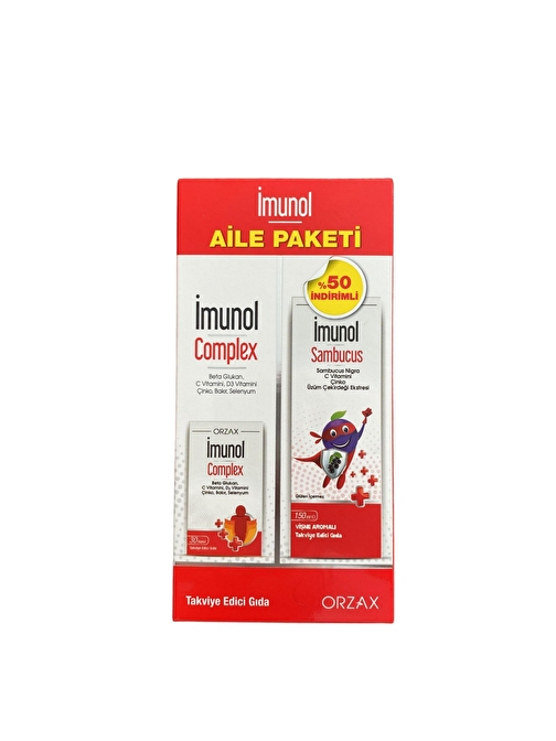 İmunol Complex 30 Kapsül + İmunol Sambucus 150 ML Aile Paketi