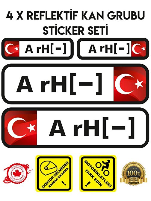 TR A rH - Reflektif Kan Grubu Seti Sticker Çınar Extreme 
