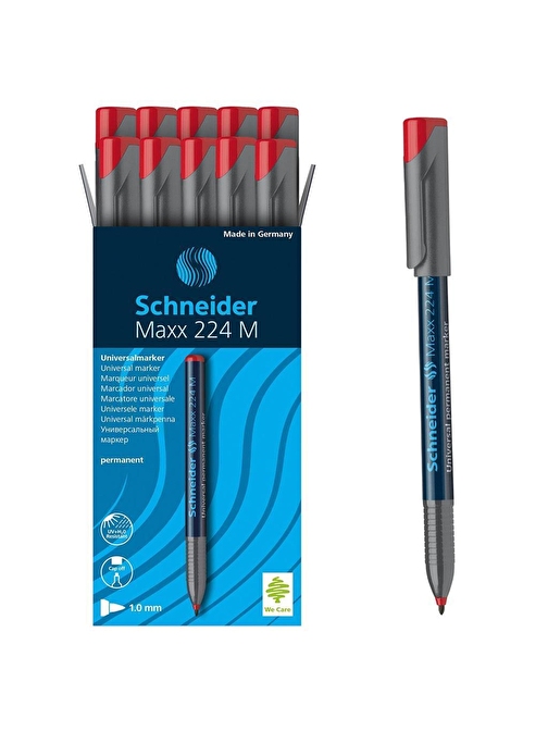 Schneider Maxx 224 M 1.0 mm Asetat Kalemi Kırmızı 10 lu