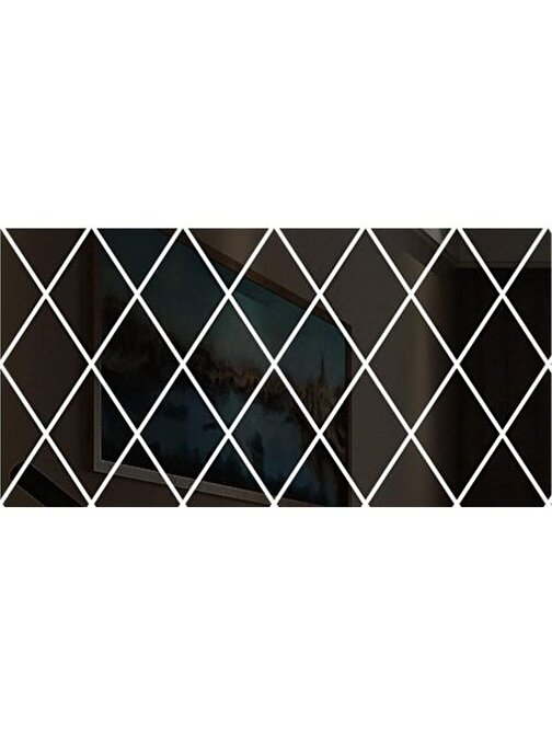 Himarry Yapışkanlı Dekoratif Akrilik Ayna Siyah ( 32 Parça )