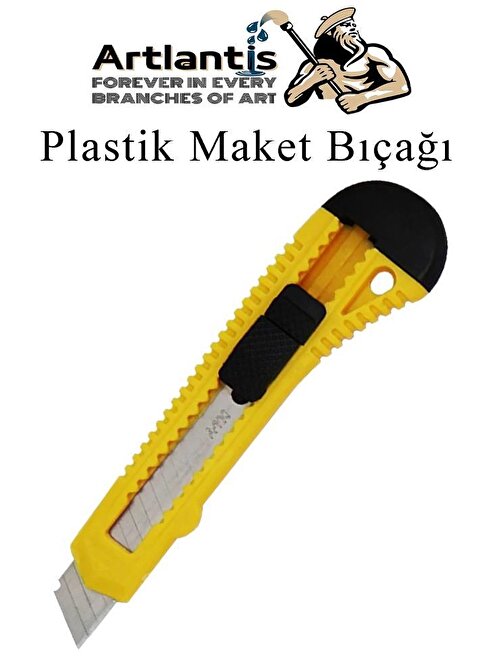 Maket Bıçağı Plastik Büyük Boy 1 Adet 18 mm Plastik Falçata Bıçağı Büyük Boy