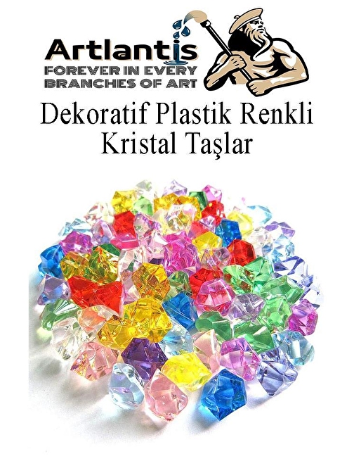 Dekoratif Plastik Renkli Kristal Taşlar 45 li 1 Paket Elmas Taşlar Oyuncak Değerli Taşlar