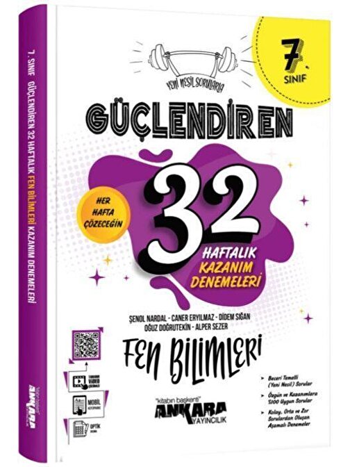 7. Sınıf Fen Bilimleri Güçlendiren 32 Haftalık Kazanım Denemeleri Ankara Yayıncılık