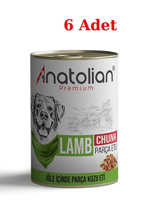Anatolian Premium Adult Lamb Kuzulu Parça Etli Yetişkin Köpek Konservesi 400 gr x 6 Adet