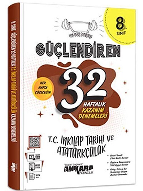 8. Sınıf T.C. İnkılap Tarihi ve Atatürkçülük Güçlendiren 32 Haftalık Kazanım Denemeleri Ankara Yayıncılık