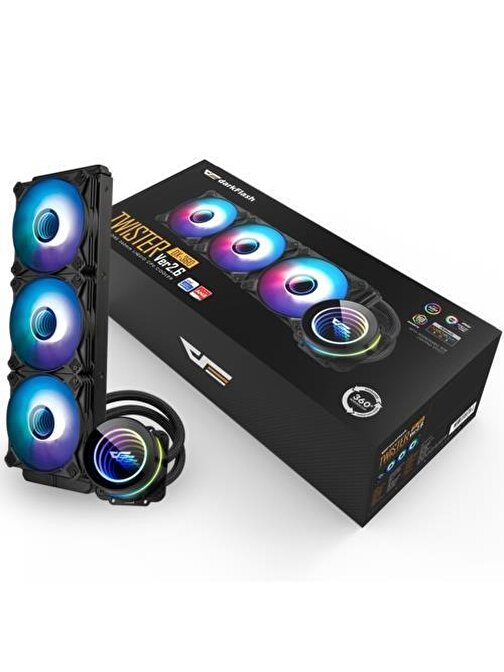 DarkFlash TWISTER DX360 V2.6 RGB 360mm Siyah Sıvı Soğutma 1700 Kit
