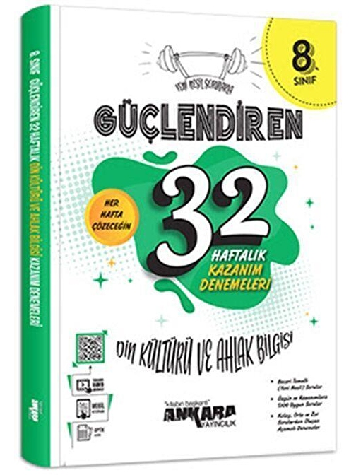 8. Sınıf Din Kültürü ve Ahlak Bilgisi Güçlendiren 32 Haftalık Kazanım Denemeleri Ankara Yayıncılık