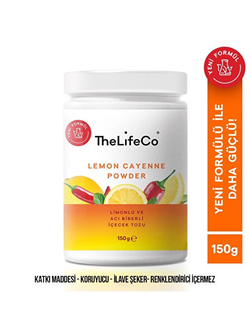 TheLifeCo Lemon Cayenne - Limonlu Acı Biberli İçecek Tozu 150 g