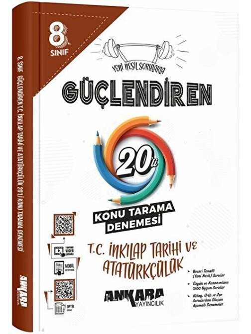 8. Sınıf TC İnkılap Tarihi ve Atatürkçülük Güçlendiren 20 Konu Tarama Denemesi Ankara Yayıncılık