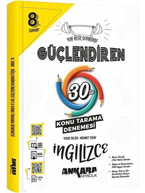 8. Sınıf İngilizce Güçlendiren 30 Konu Tarama Denemesi Ankara Yayıncılık