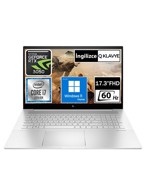 Hp Envy 17-CR1075CL00TT i7-1355U 16GB 1TB RTX3050 17.3" FullHD Touch W11H Taşınabilir Bilgisayar