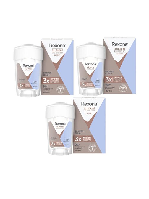Rexona Clinical Protection Shower Clean 45ml X 3 Adet
