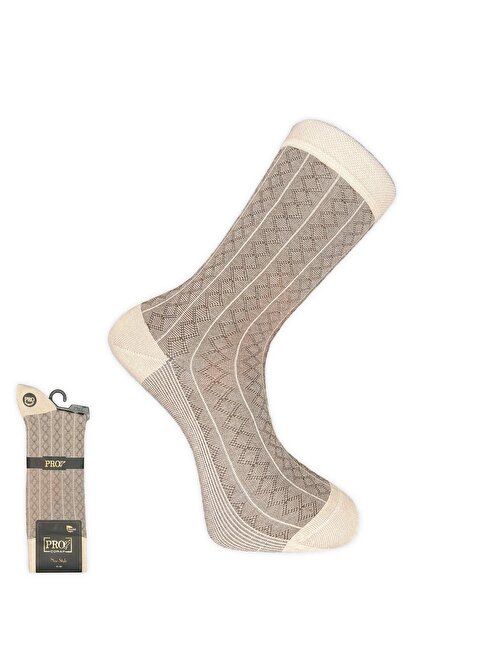 Pro Çorap Rambutan Modal Erkek Çorabı Krem (18132-R7)
