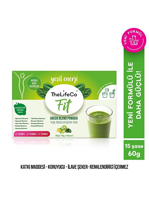 TheLifeCo Green Blend - Yeşil Sebzeler İçecek Tozu 15li Kutu