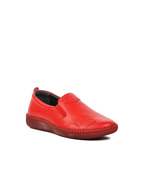Ayakmod Premium 04035 Kırmızı Hakiki Deri Kadın Günlük Ayakkabı