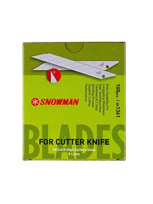 Snowman 30 Derece Açılı Dar Maket Bıçağı Yedeği 100'lü Paket SK2+CR4 Çelik (Korea)