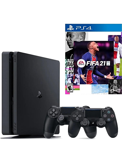 Sony Playstation 4 Slim + 2.Dualshock + Ps4 Fifa 2021