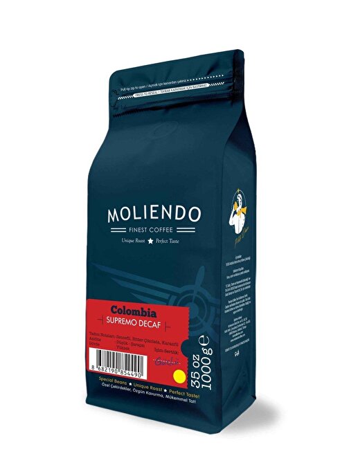 Moliendo Colombia Supremo Decaf  (Kafeinsiz) Yöresel Kahve 1000 gr.