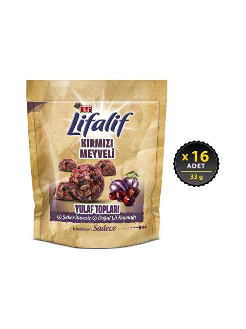 Eti Lifalif Kırmızı Meyveli Yulaf Topları 33 g x 16 Adet