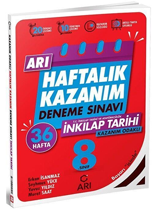 8. Sınıf T.C. İnkılap Tarihi ve Atatürkçülük Haftalık Kazanım Denemeleri Arı Yayıncılık