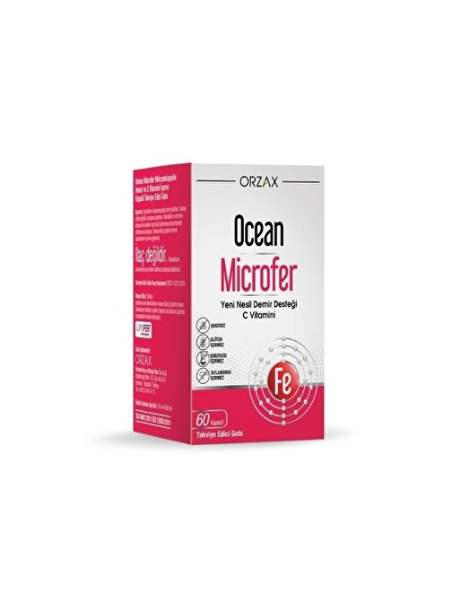 Orzax Ocean Microfer Takviye Edici Gıda 60 Kapsül