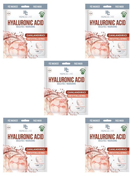 HUNCA CARE HYALURONIC ACID KAĞIT YÜZ MASKE - BESLEYİCİ / NOURISING -5 ADET