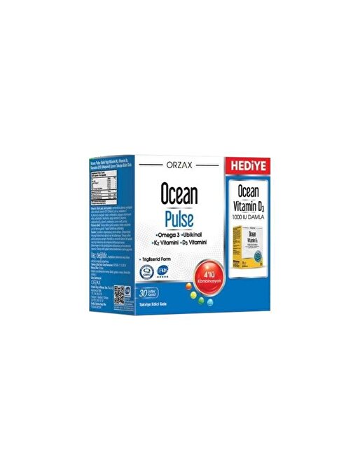 Ocean Pulse 30 Softjel Kapsül & Ocean Vitamin D3 1000 IU 50 ml Damla