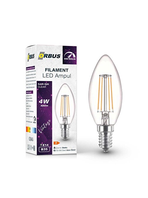 ORBUS 4W E14 Filament LED Ampul - Dim Edilebilir – DBC3