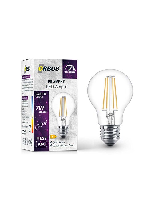 ORBUS 7W E27 Filament LED Ampul - Dim Edilebilir – DF60
