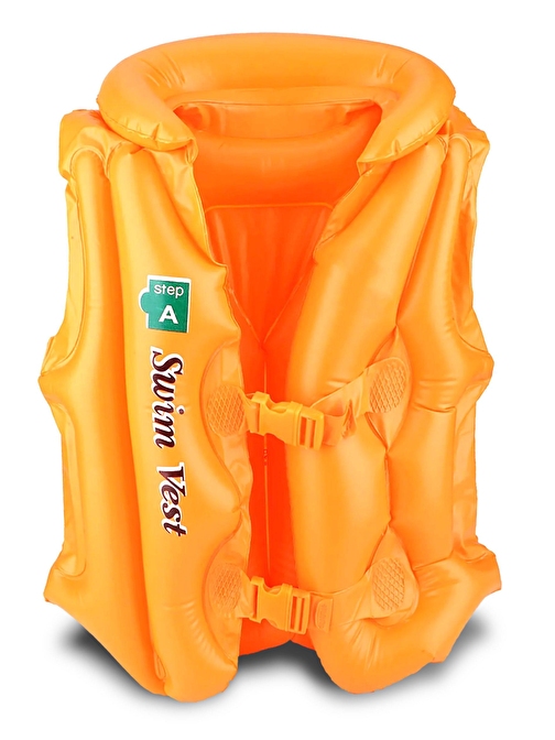 18-30 kg Şişme Can Yeleği Swimvest Havuz Deniz Yüzme Yeleği Yüzücü Destek Yelek 60 cm Turuncu