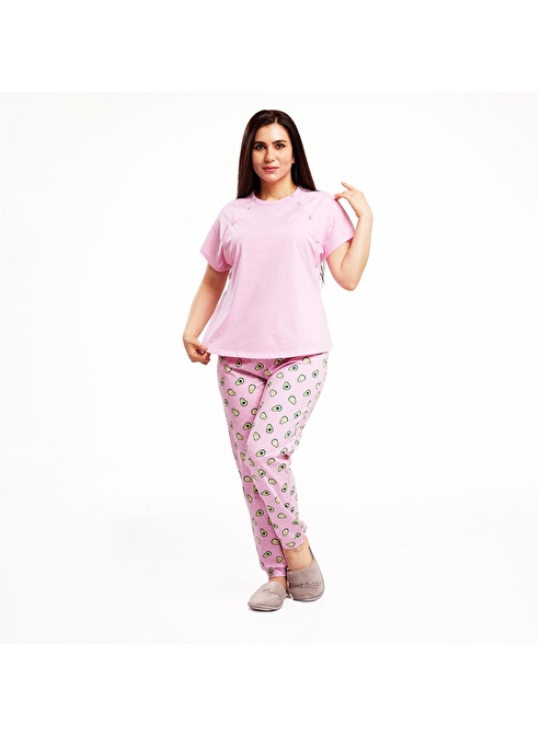 baby mom Avokado Desenli Pijama Takımı Anne Giyim