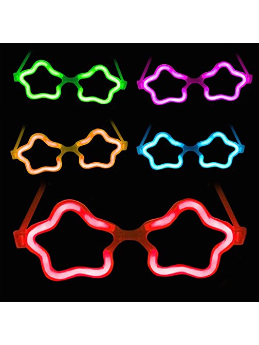 Himarry Yıldız Glow Gözlük - Yıldız Şekilli Glow Stick Gözlüğü - Glow Partisi Gözlük 12 Adet